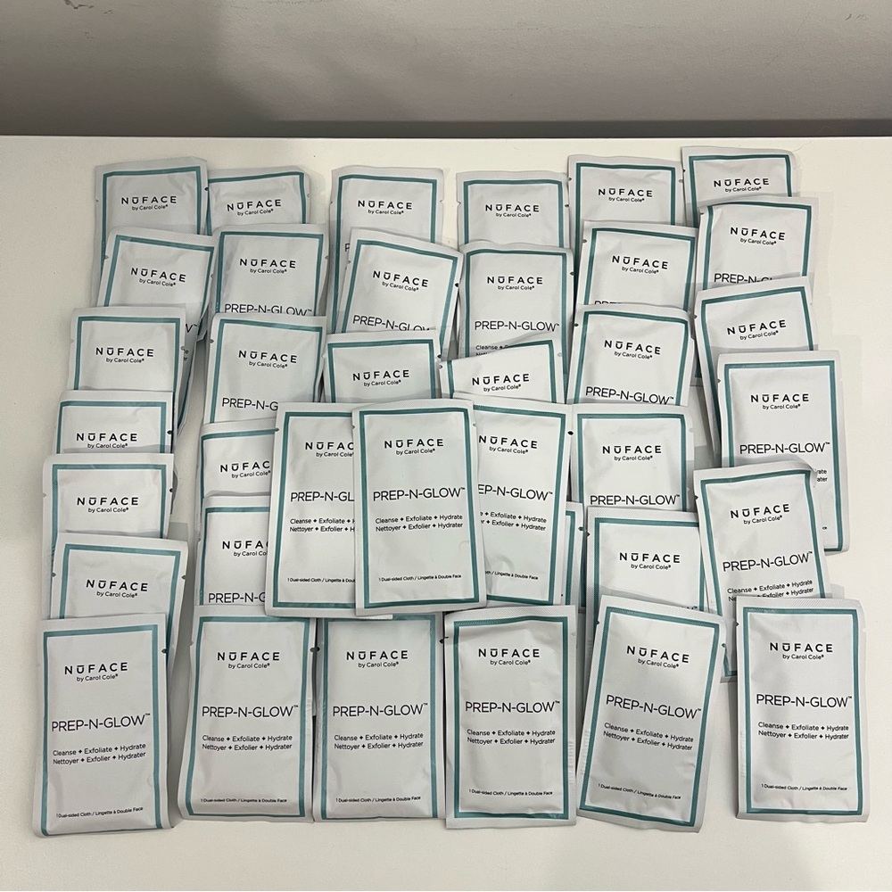 NuFACE Prep-N-Glow Dual Sided Cleansing Cloths Lot of 40